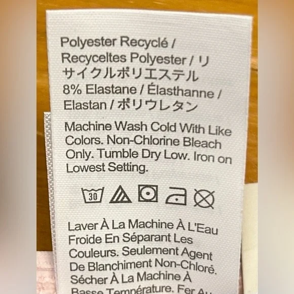 NWT Ribbed Curved-Waist Cheeky String Bikini Bottom in Pale Blossom Pink, Small - Picture 10 of 13